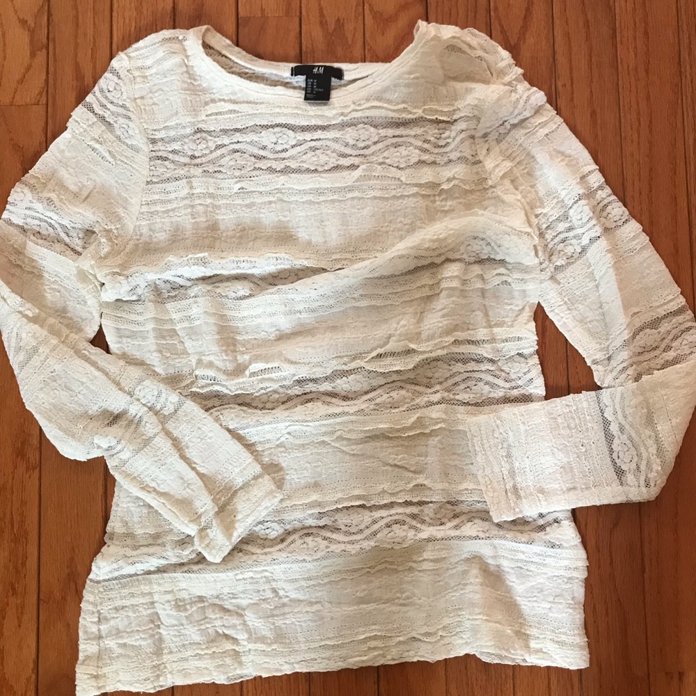H&M Lace Long Sleeve Shirt